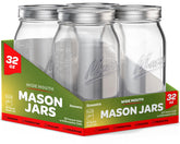 SEWANTA 32 oz wide-mouth mason jar four-pack ready for canning and storage