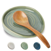 Seyatoo ceramic spoon rest on stove top keeps utensils tidy and contained.