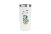 Seymour Butz 20 oz insulated tumbler with lid keeps drinks hot or cold on the course.