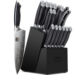 SHAN ZU 16-piece knife set with wooden block for organized kitchen prep