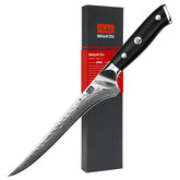 SHAN ZU 7-Inch Fillet Knife blade close-up showing sharp core for precise cutting