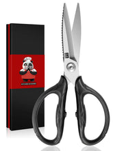 SHAN ZU 8.4-inch kitchen scissors blade closeup showing a sharp edge for precise cuts.