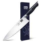 SHAN ZU 8 inch chef knife blade close-up showing razor sharp edge for precise slicing