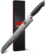 SHAN ZU bread knife with powder steel blade for durable slicing.