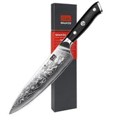 SHAN ZU Damascus chef knife 8-inch blade for precise slicing in the kitchen