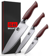 SHAN ZU 3-piece knife set gift box ready for gifting and storage.