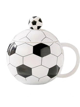 SHANHUI soccer mug with lid and spoon for convenient use
