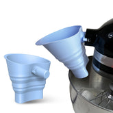 SHANPIN flour funnel top view for splash-free pouring into a stand mixer bowl.