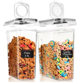 Shazo 2-pack cereal containers with lids keep cereals fresh and neatly organized.