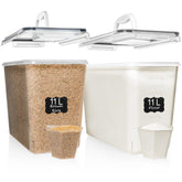 Shazo 2pc 11L containers front view ideal for bulk staples storage.
