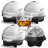Shefio bourbon ice cube molds create large round ice balls for slow dilution in whiskey.
