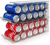ShelfShaper Soda Can Organizer with lid for clear fridge access and quick selection.
