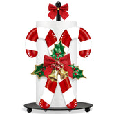 Shellwei candy cane paper towel holder with round base for steady counter use.