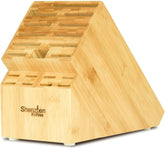 Shenzhen Knives 20-slot block, front view, keeps kitchen knives within reach for quick prep.