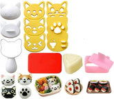 SHIMANY Onigiri cat mold set front view, playful shapes for kid-friendly lunches.