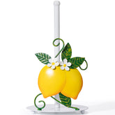 Shinlar Lemon paper towel holder close-up with hand-painted lemons for stylish kitchen decor.