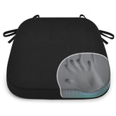 Shinnwa dining chair pad with dual-foam design for contour and pressure distribution.