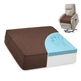 Shinnwa gel memory foam recliner cushion in caramel on a sofa for plush comfort