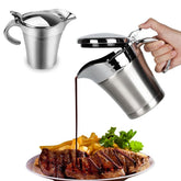 Shofilt stainless steel insulated gravy boat with lid keeps sauces warm for family meals.