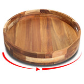 Sholramo acacia lazy susan 12 inch top view enables easy access to condiments