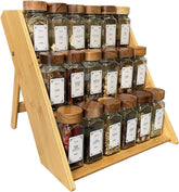Sholramo bamboo spice rack folded design fits compact drawers and saves space.