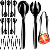 Shop Square disposable serving set in black for a seamless buffet display.