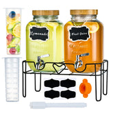 ShoreHao 2-pack glass dispensers on a stand for easy party serving