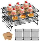 SHOUNAJIA 3-tier cooling rack surface 17x11 for large batch cooling cookies and pizzas