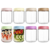 Showin 16oz glass jar with lid showing secure seal for oats