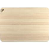 Shun extra-large Hinoki cutting board ready for heavy chopping and meal prep
