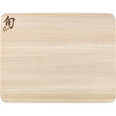Shun Hinoki small cutting board top view for precise prep in compact kitchens