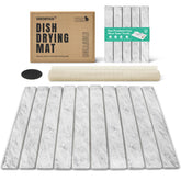 SHUSHIYAJU stone drying mat laid flat on a counter for quick drying.