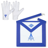 SialkotCrafts premium lambskin apron with Master Mason emblem for ceremonial attire.