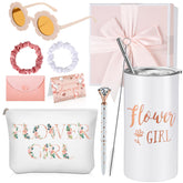 Sieral flower girl tumbler with straw and lid for wedding day use
