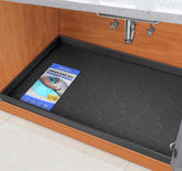 SIKADEER under sink mat with raised edges protects cabinets from leaks