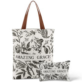 SilTriangle Amazing Grace tote front view for church or work
