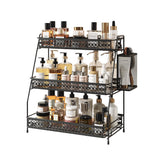 SILUB Vintage 3-Tier rack on counter keeps spices neatly organized and within reach.