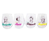 Silver Buffalo Golden Girls Dorothy stemless wine glass portrait for elegant home bar