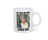 Silver Buffalo Golden Girls mug front view showing 20 oz capacity for coffee or tea