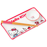 Silver Buffalo Hello Kitty sushi plate with Hello Kitty and red accents for playful dining.