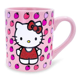 Silver Buffalo Hello Kitty mug with red glitter dress; 14oz, perfect for morning coffee
