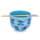 Silver Buffalo Lilo & Stitch ramen bowl featuring Stitch in tropical print, ideal for noodles or soup