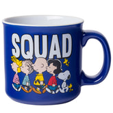 Silver Buffalo Peanuts Squad mug front view with beloved characters for nostalgic mornings.
