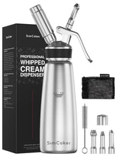 SimCoker professional whipped cream dispenser 500ml with ergonomic grip for smooth topping