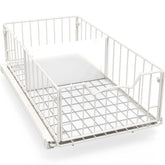 Simple Houseware pull-out cabinet basket sliding with divider for deep cabinet access.