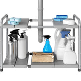 Simple Houseware under-sink rack with extended width for flexible cabinet organization.