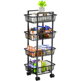 Simple Trending 4-tier rolling basket front view highlights ample fruit storage.