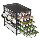 Simple Trending 5-tier coffee pod holder front view for organized K-cup storage.