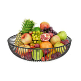 Simple Trending fruit basket front view shows elegant black round design for counter storage