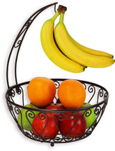 Simple Houseware fruit basket bowl on countertop showing 12.5"W x 12"D footprint for varied fruits